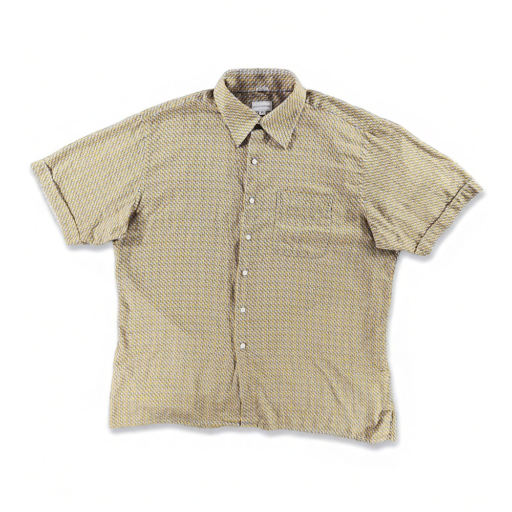 Minimalist Preppy Maus & Hoffman Geometric Print Cotton Shirt XL USA Made